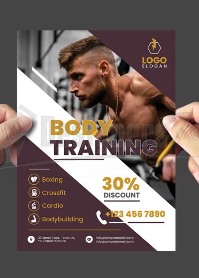 Fitness Gym Center Promotion Flyer Template A4