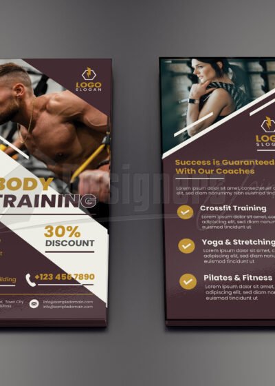 Fitness Gym Center Promotion Rack Card DL Flyer Template