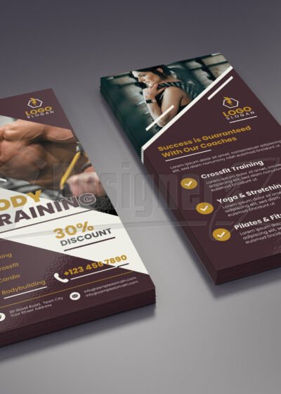 Fitness Gym Center Promotion Rack Card DL Flyer Template