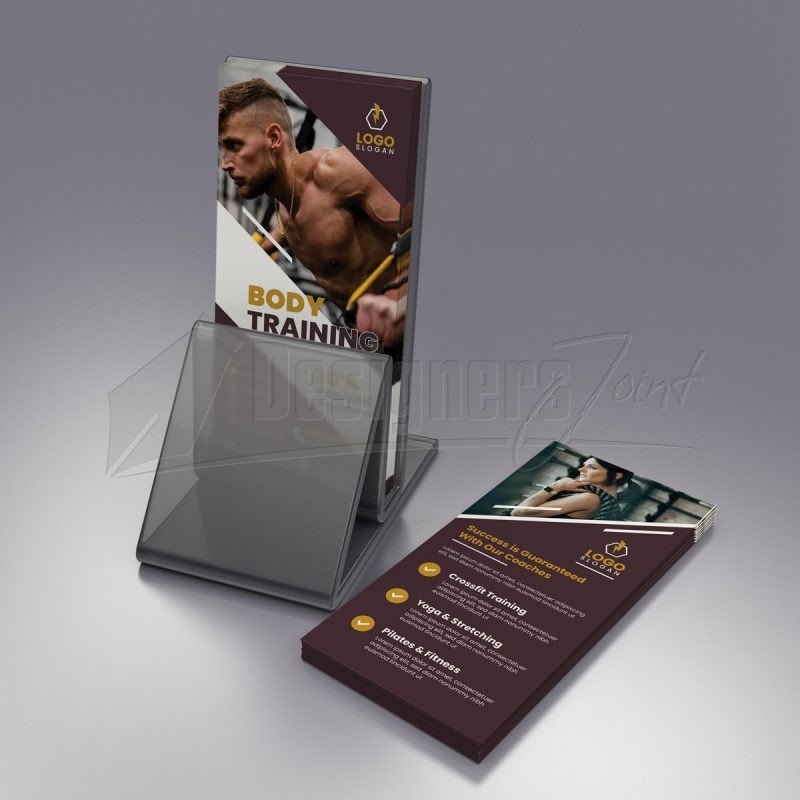 Self Promotion Rack Card Fitness Gym Center Promotion Rack Card DL Flyer Template ...