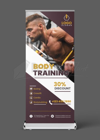 Fitness Gym Center Promotion Roll Up Banner Template