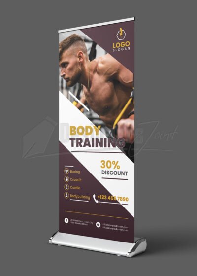 Fitness Gym Center Promotion Roll-Up Banner Template3