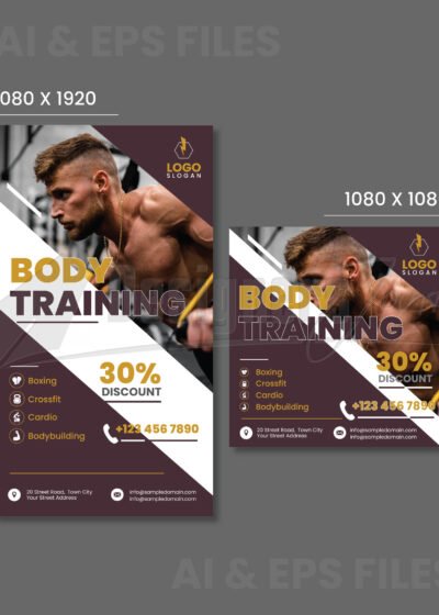 Fitness Gym Center Promotion Social Media Banners