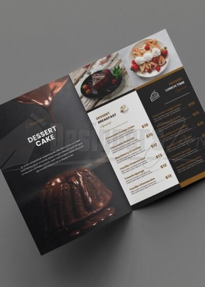 Hotel Bifold Brochure/Restaurant Menu Illustrator Template