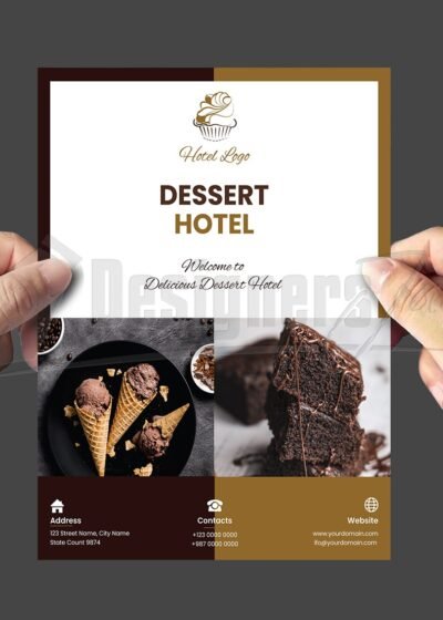 Hotel Flyer Restaurant Menu Illustrator Template