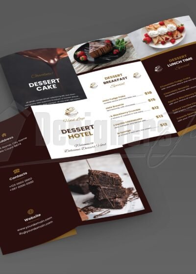 Hotel Tri-Fold Brochure-Restaurant Menu Illustrator Template