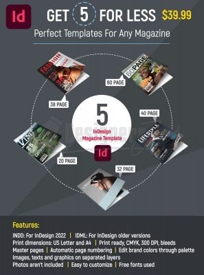 2025 Best InDesign Magazine Templates 51 5 Magazine Template-Bundle