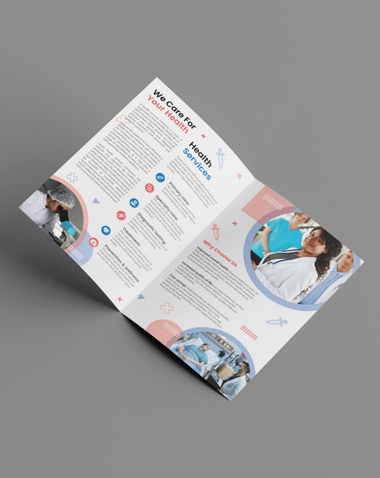 Medical & Health Care Bi-Fold Brochure Template | DesignersJoint.Com