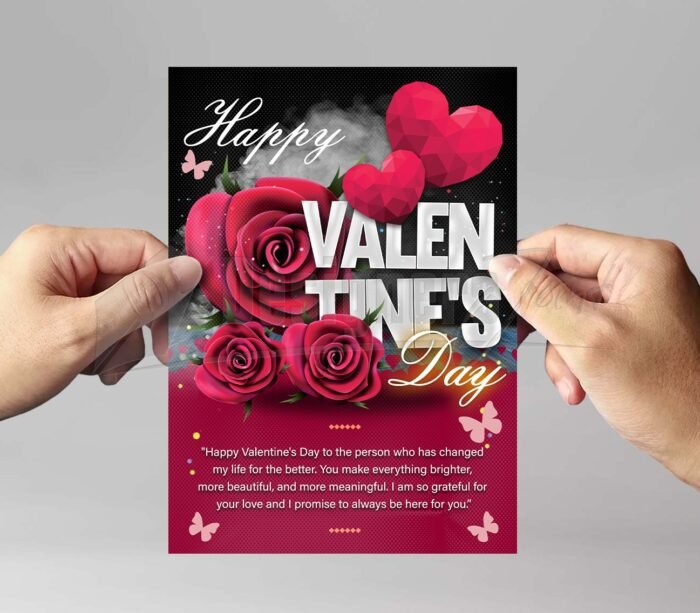 Happy Valentines Day Card or E-Flyer PSD Template