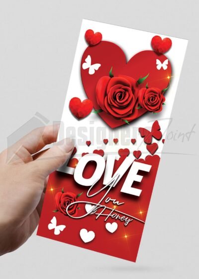 Love You Valentines Day DL Flyer PSD Template
