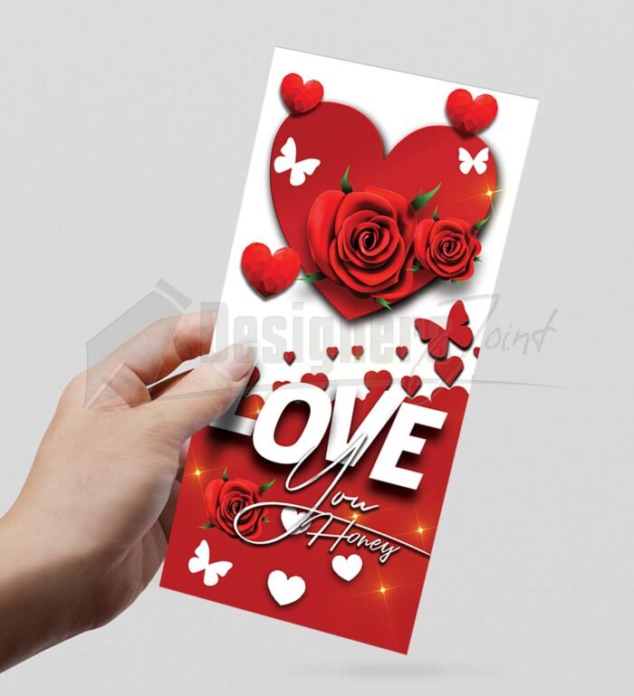 Love You Valentines Day DL Flyer PSD Template