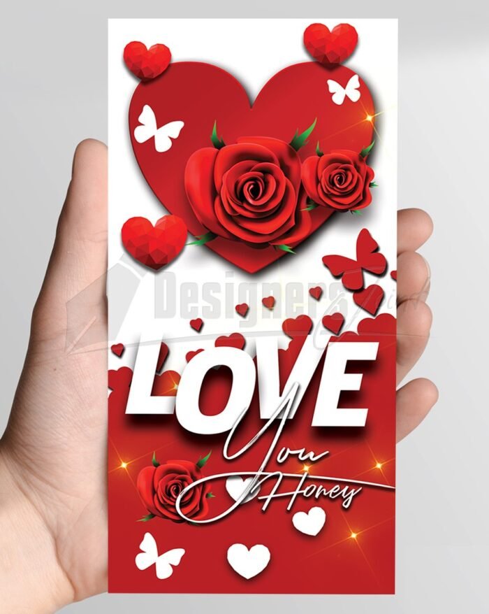 Love You Valentines Day DL Flyer PSD Template2