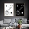 Digital Download Dandelion Printable Black and White Wall Art Decoration