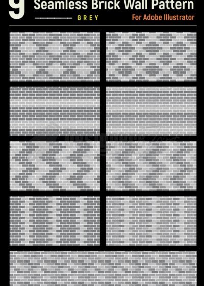 36 Seamless Vector Brick Wall Patterns - Print Brick Wall Papers in Illustrator 9 36 Vector Seamless Brick Wall Patterns