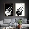 Digital Printable Wall Art of a Flower with butterflies flying from it