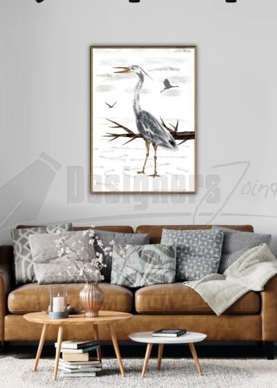 Blue Heron Printable Wall Art Decoration Watercolor Painting