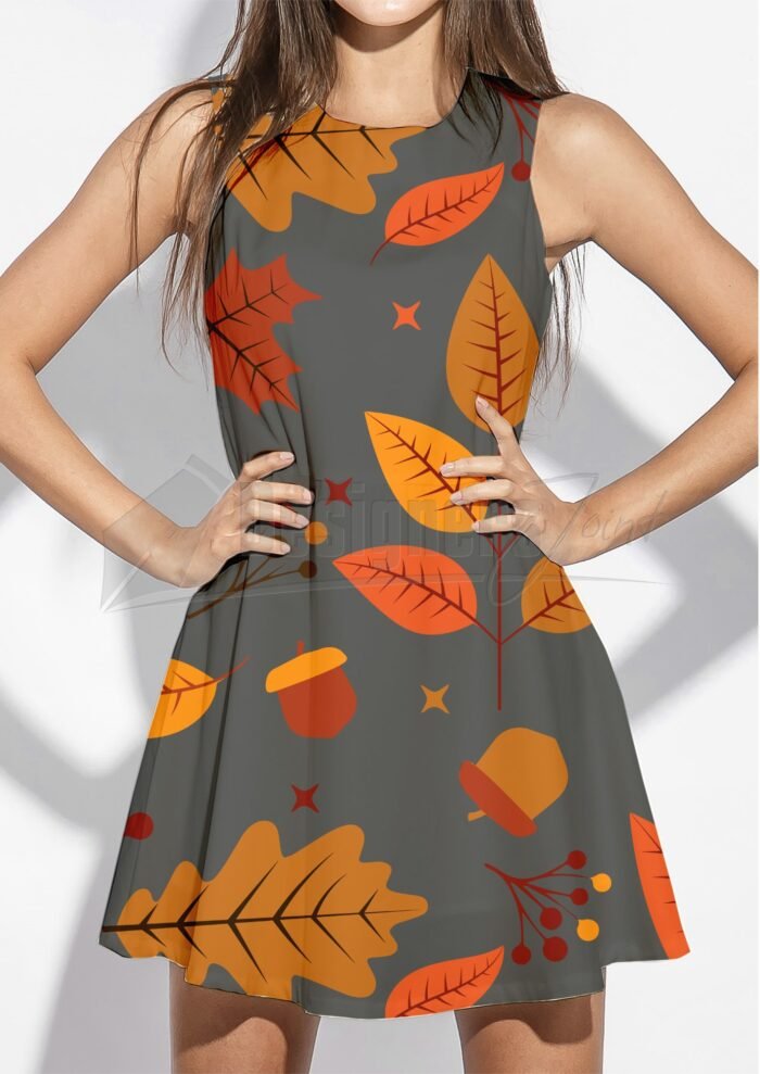 6 Color Vector Digital Autumn Pattern dress3