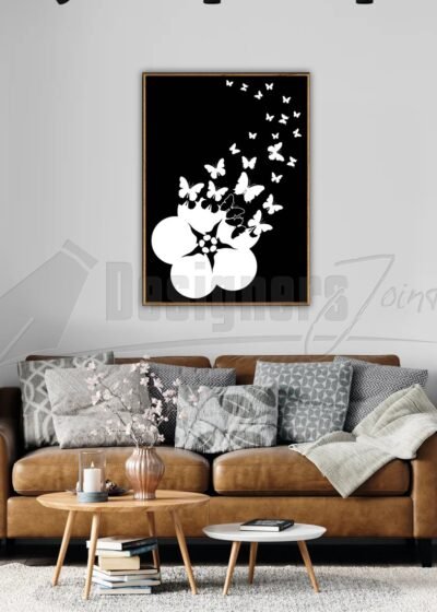 Digital Printable Wall Art of a Flower with butterflies flying from it