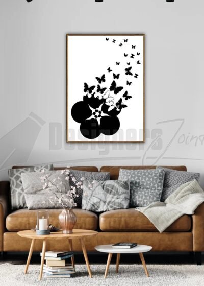 Digital Printable Wall Art of a Flower with butterflies flying from it