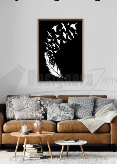 Birds flying from featherB