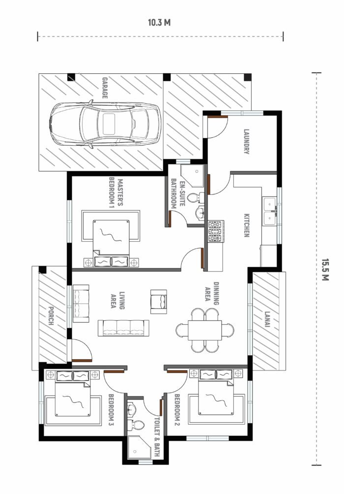 Spacious 3 Bedroom House Floor Plan for Sale