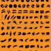 125 Black Vector Brush Strokes Pack