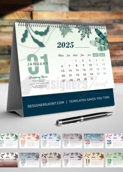 2025 Desk Calendar Template