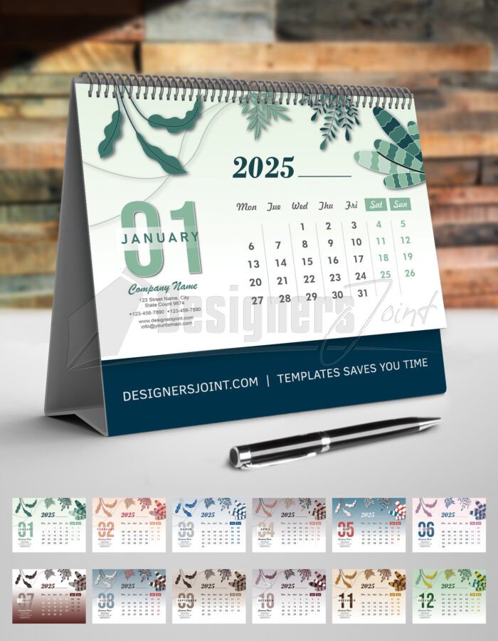 2025 Desk Calendar Template