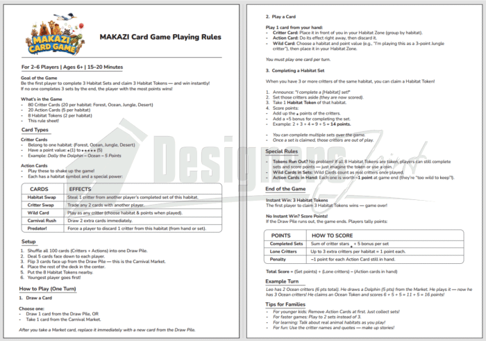 Makazi Card Game