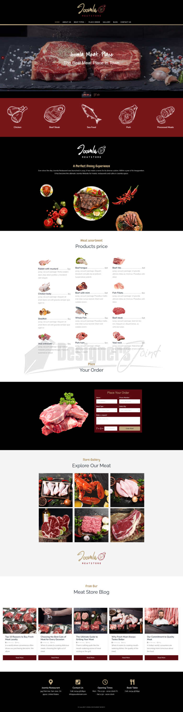 Joomla 5 Meat Store or Butchery Website