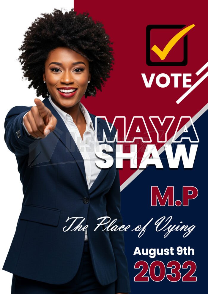 Campaign Poster Photoshop Template-Green-American-Colors