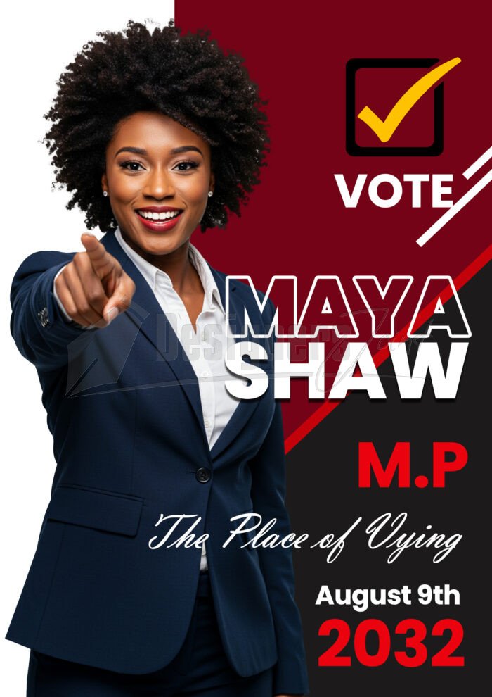 Campaign Poster Photoshop Template-Maroon