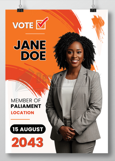 MP Election Campaign Poster PSD Template 7 MP Election Campaign Poster PSD Template Orange