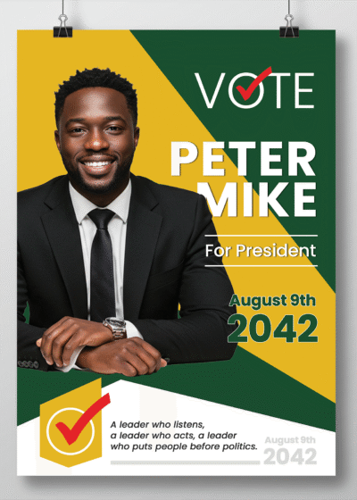 Presidential Candidate Campaign Poster PSD Template 9 Presidential Candidate Campaign Poster