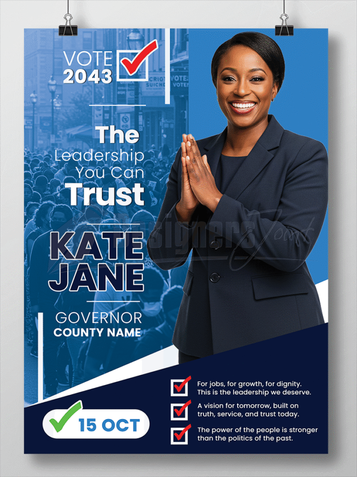 Political Campaign Poster PSD Template