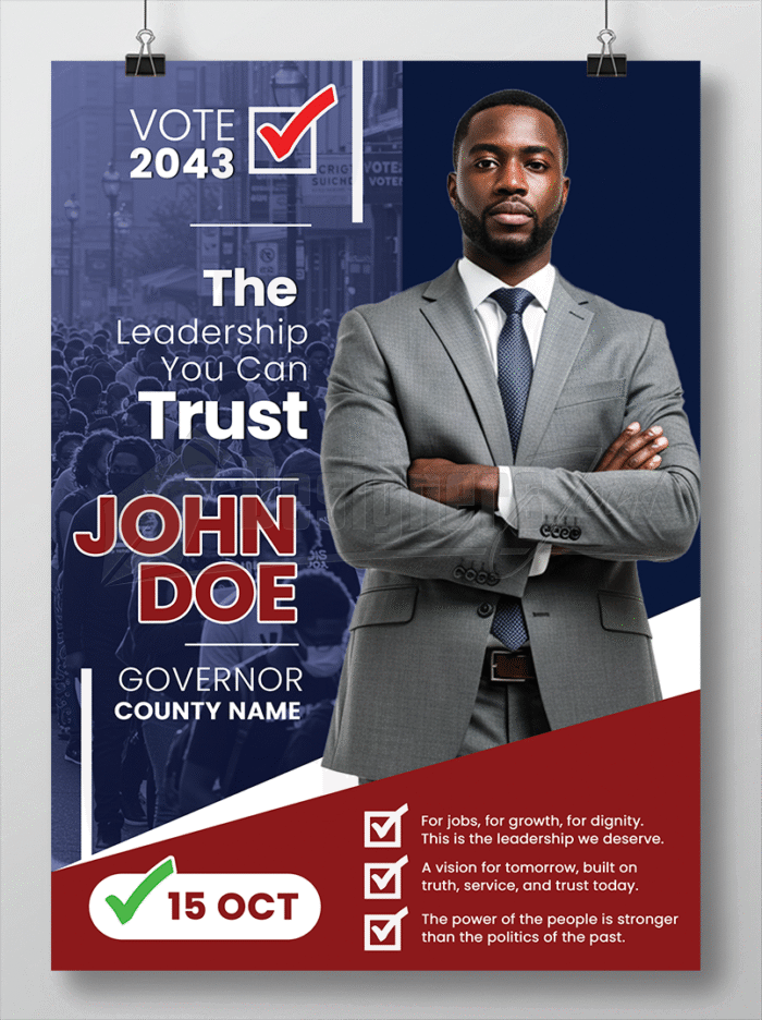 Political Campaign Poster PSD Template