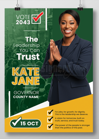 Political Campaign Poster PSD Template