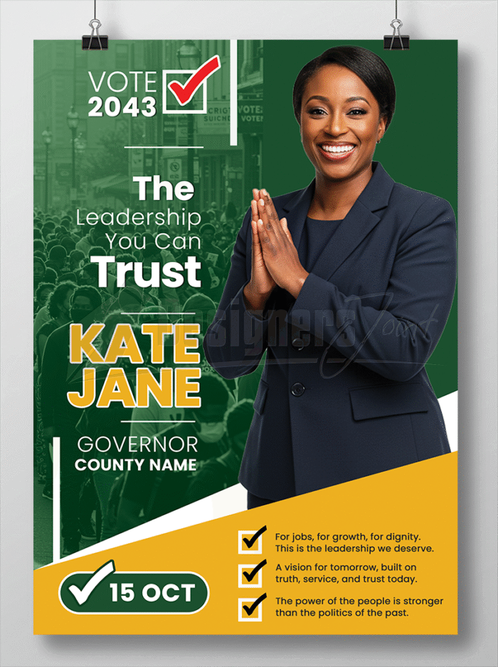 Political Campaign Poster PSD Template