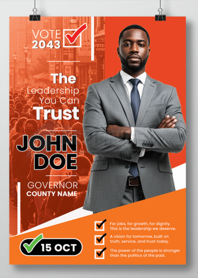 Political Campaign Poster PSD Template