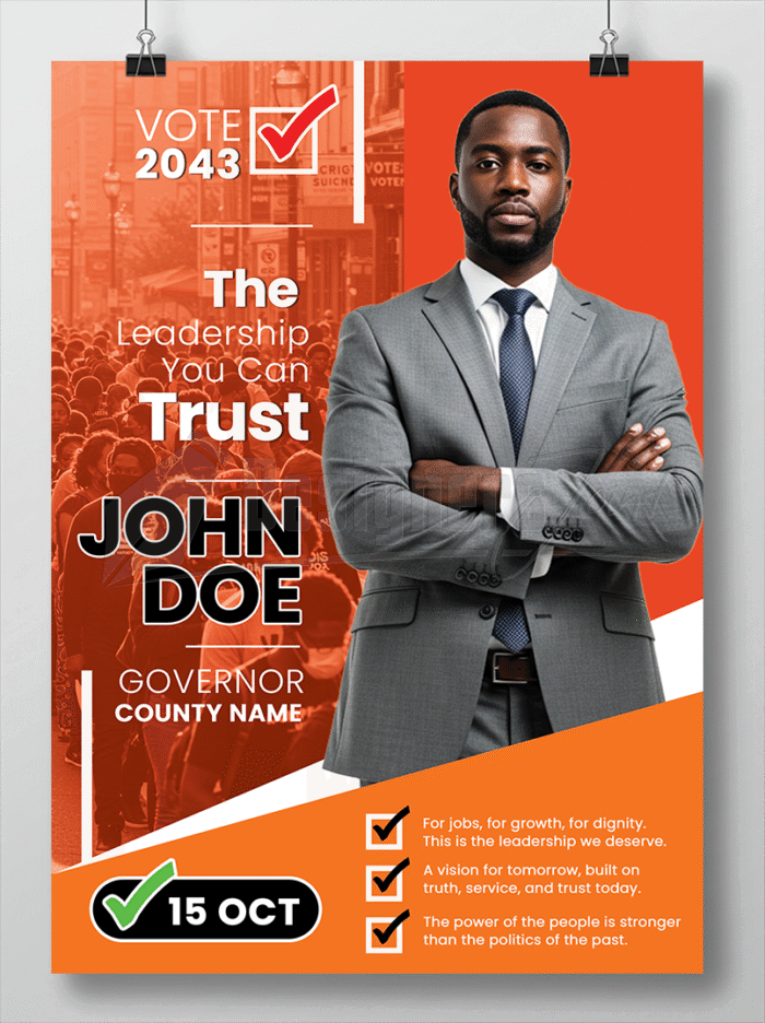 Political Campaign Poster PSD Template