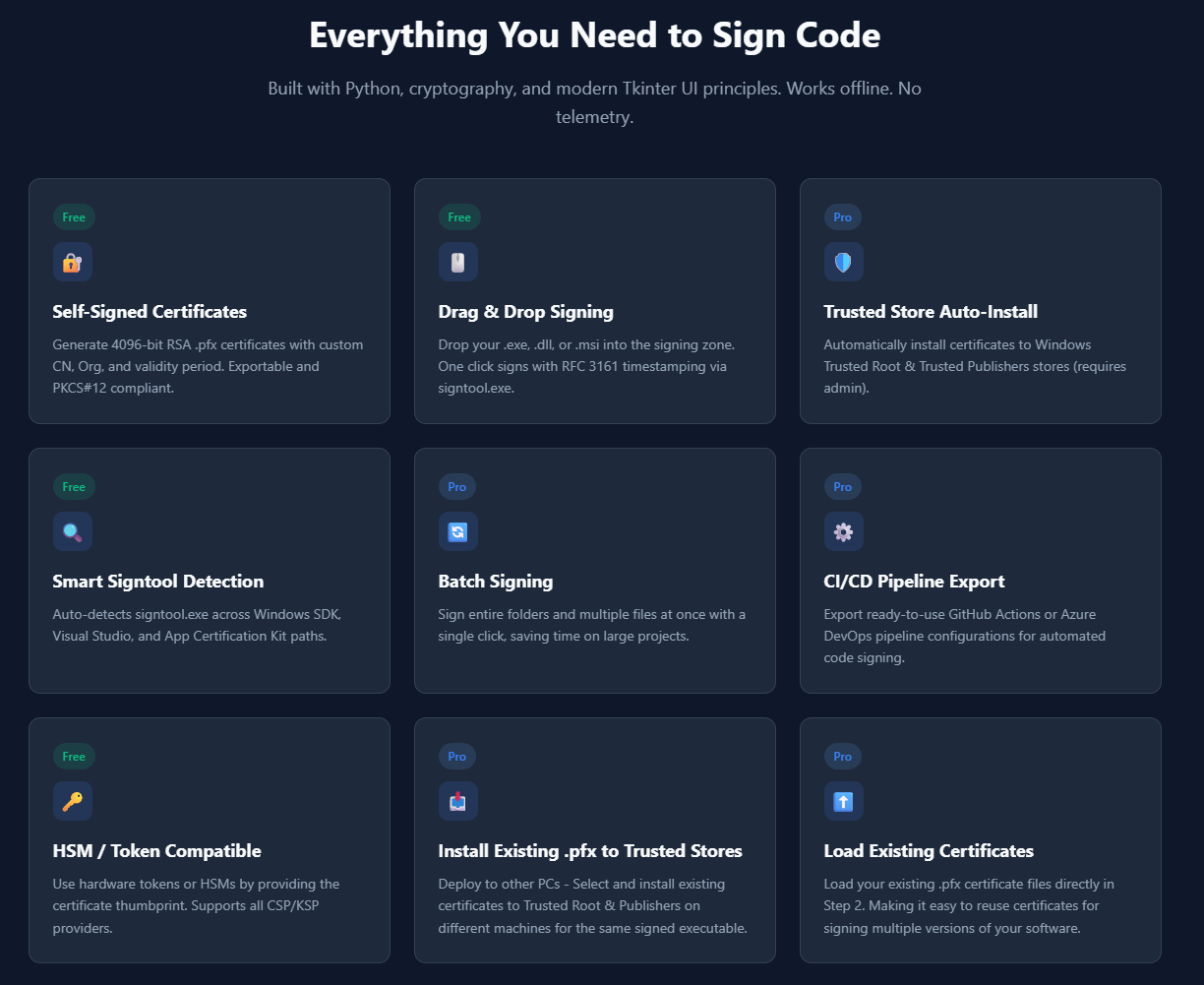 Code Signing Toolkit