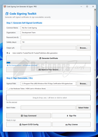 Code Signing Toolkit | Sign Windows EXE, DLL & MSI Files with RFC 3161 Timestamping