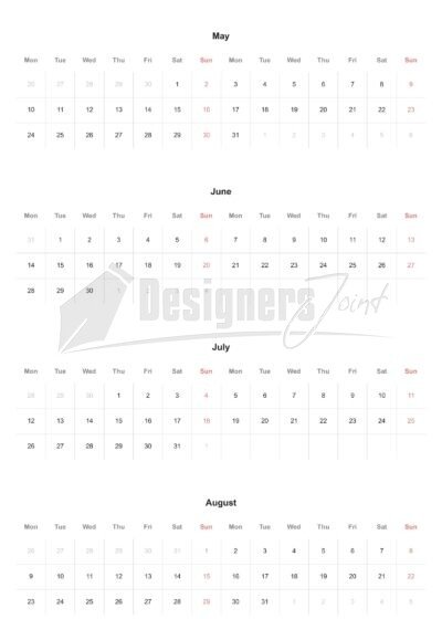 2027 Linear Stream 12-Month Calendar Template