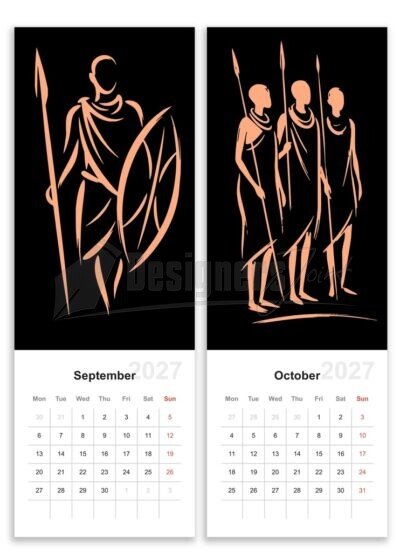 2027 African Elegance Calendar Template – SVG & EPS