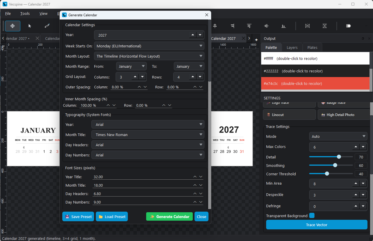 Best Calendar Generator - Vecspine