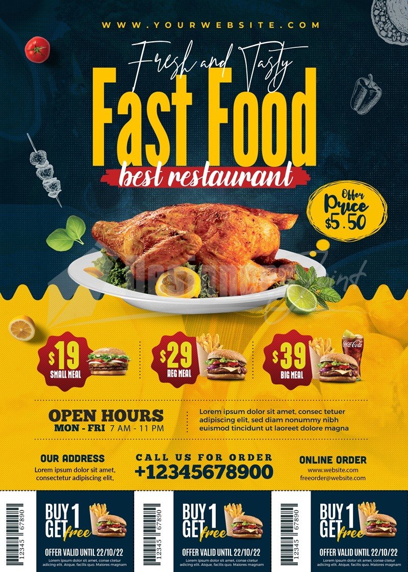 Fast Food Restaurant Flyer Psd Designers Joint