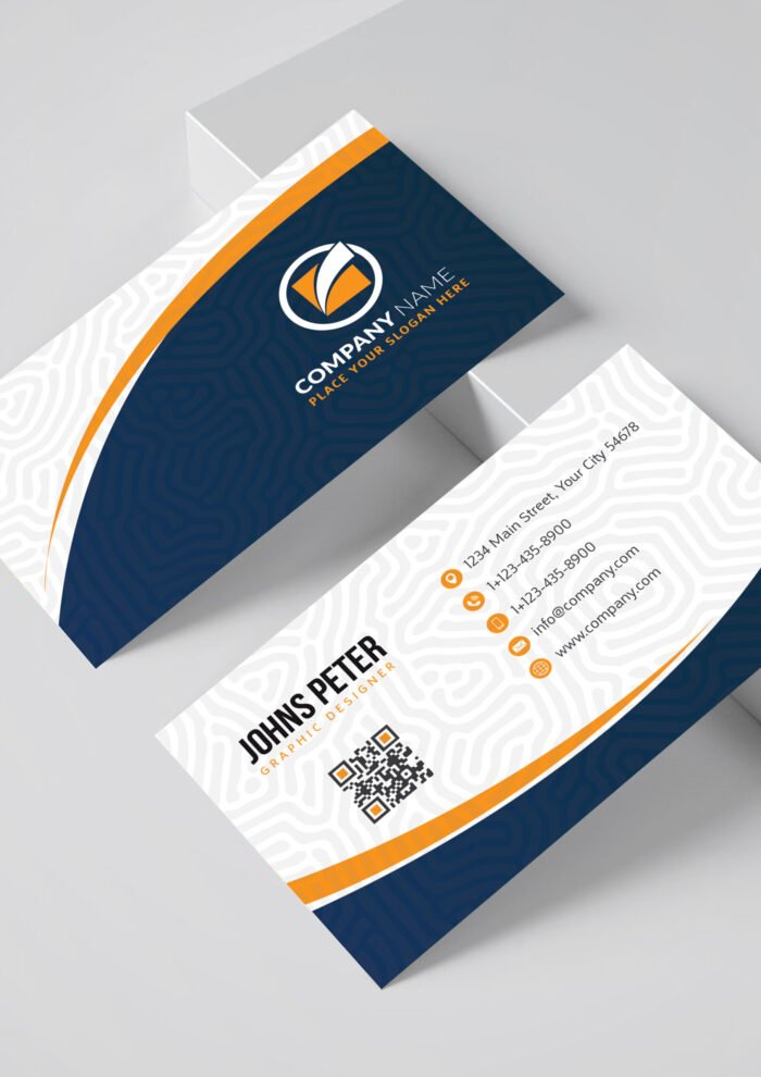 Clean Professional Business Card Template Navy Blue scaled