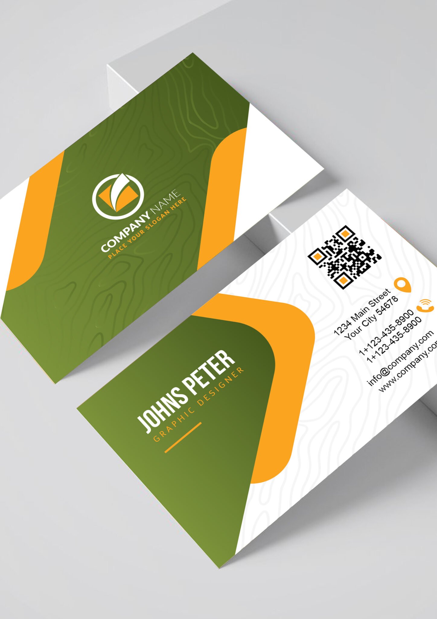 Corporate Business Card Template Ai Gradient Green | DesignersJoint.Com