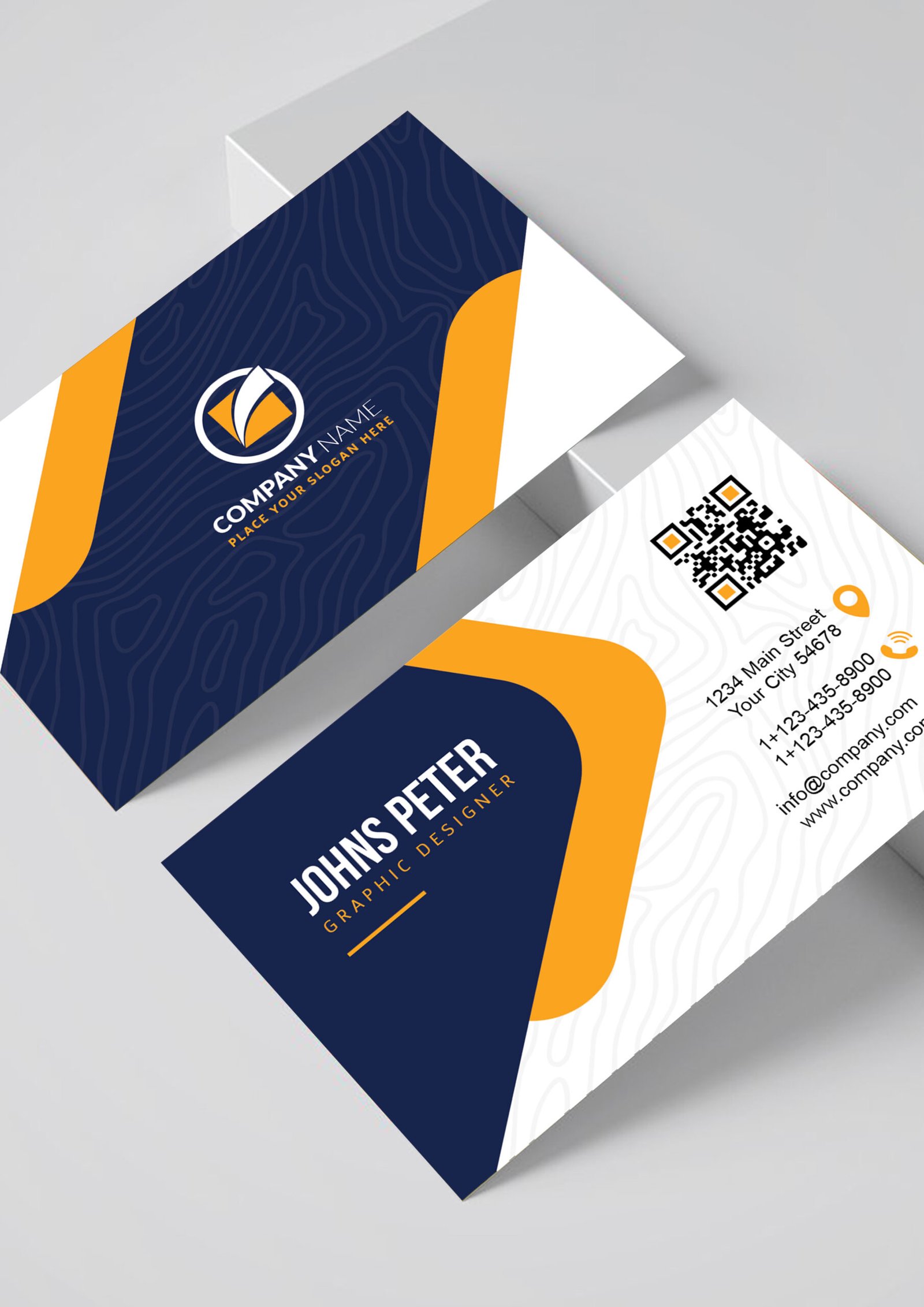 Corporate Business Card Template Ai Navy Blue Designers Joint