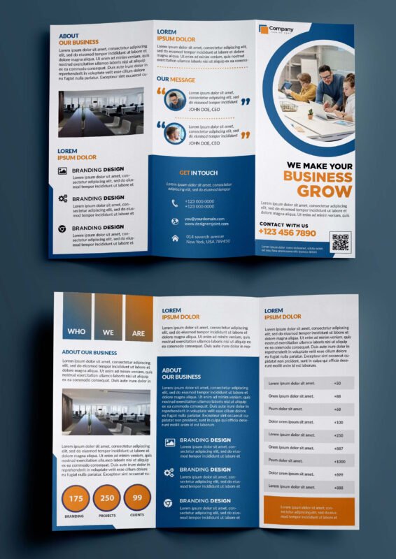 Corporate Tri-Fold Brochure Design PSD Template | Designers Joint